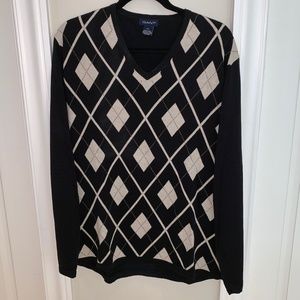GANT Argyle (Golf) Sweater Size XL in Black/Cream
